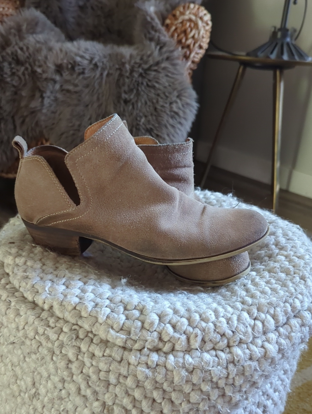 Women’s Taupe Suede Ankle Booties - Classic Casual